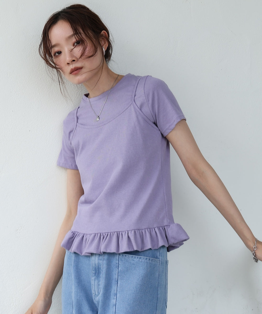ペプラムバルーンヘムキャミセットTシャツ