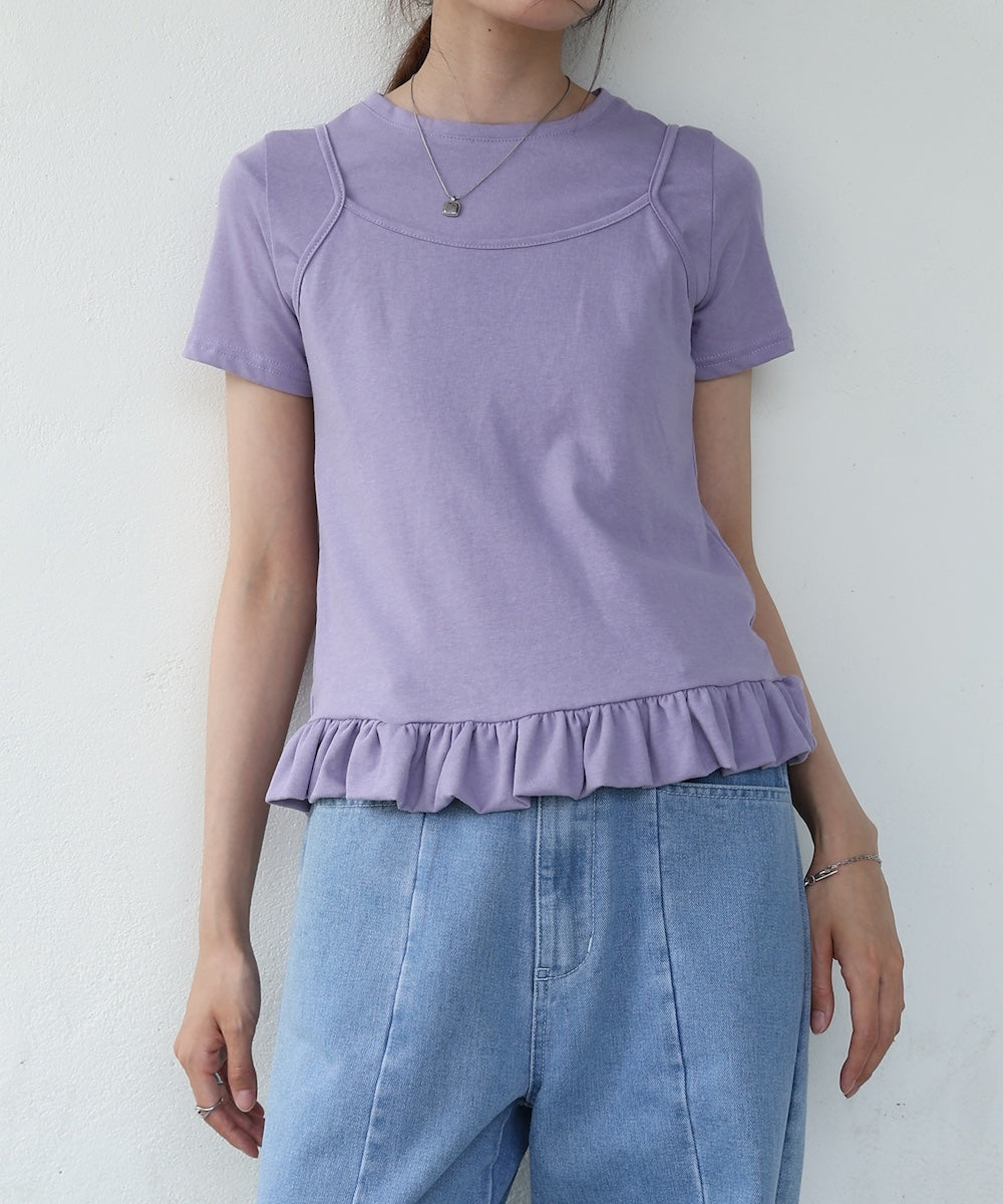 ペプラムバルーンヘムキャミセットTシャツ