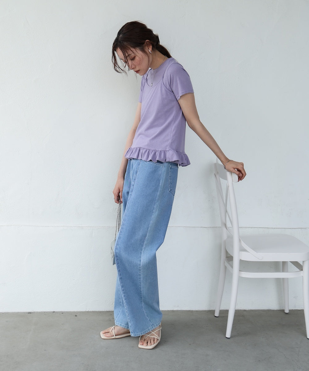 ペプラムバルーンヘムキャミセットTシャツ