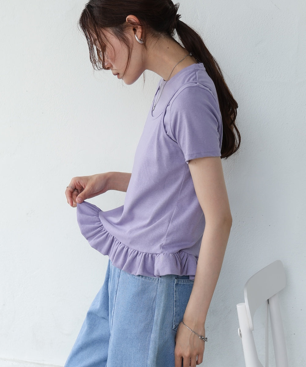 ペプラムバルーンヘムキャミセットTシャツ