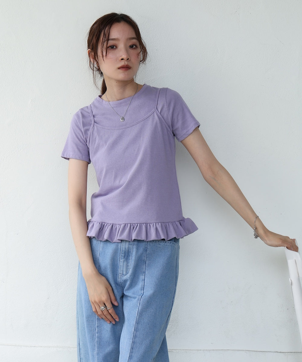ペプラムバルーンヘムキャミセットTシャツ