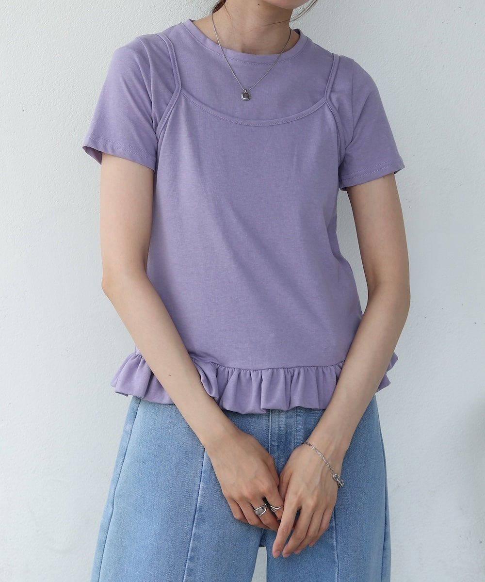 ペプラムバルーンヘムキャミセットTシャツ
