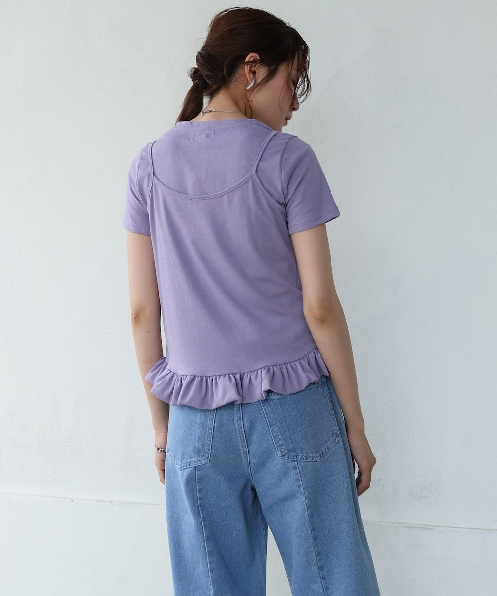 ペプラムバルーンヘムキャミセットTシャツ
