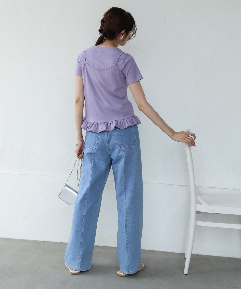 ペプラムバルーンヘムキャミセットTシャツ