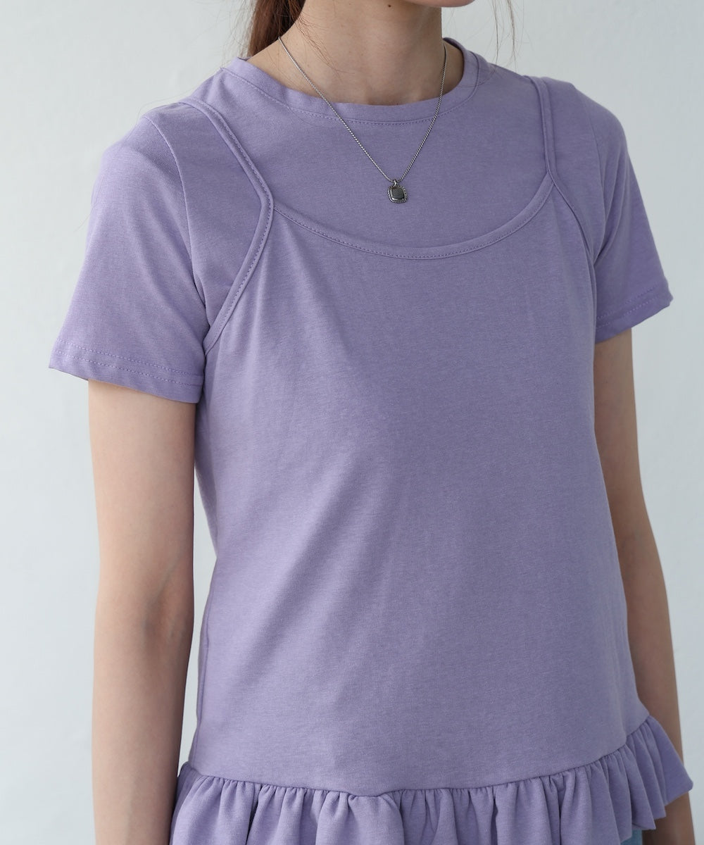 ペプラムバルーンヘムキャミセットTシャツ