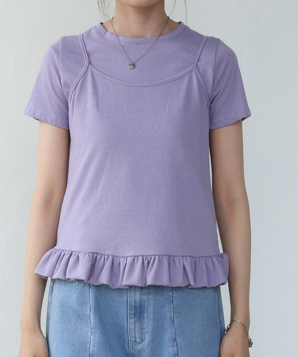 ペプラムバルーンヘムキャミセットTシャツ