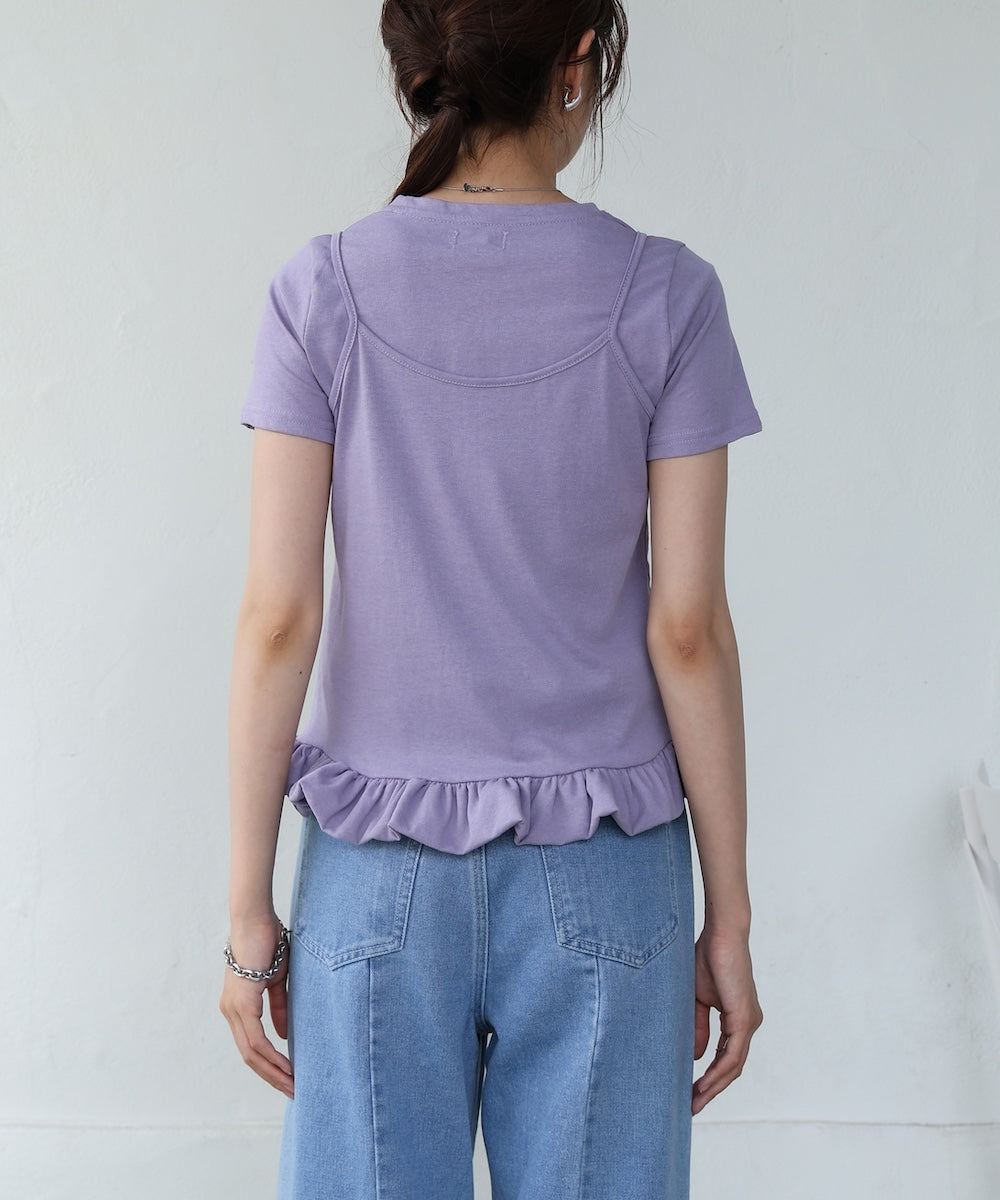 ペプラムバルーンヘムキャミセットTシャツ