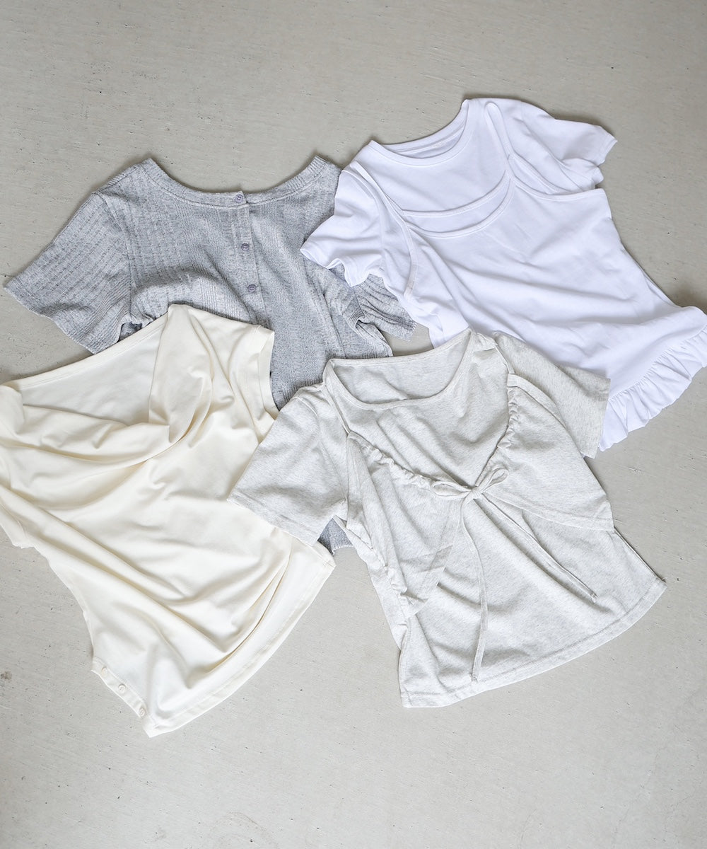 ペプラムバルーンヘムキャミセットTシャツ