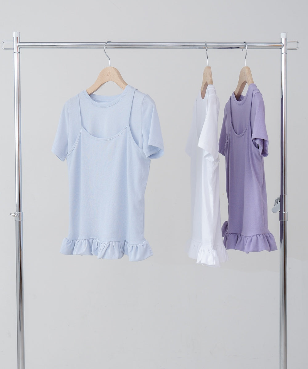 ペプラムバルーンヘムキャミセットTシャツ