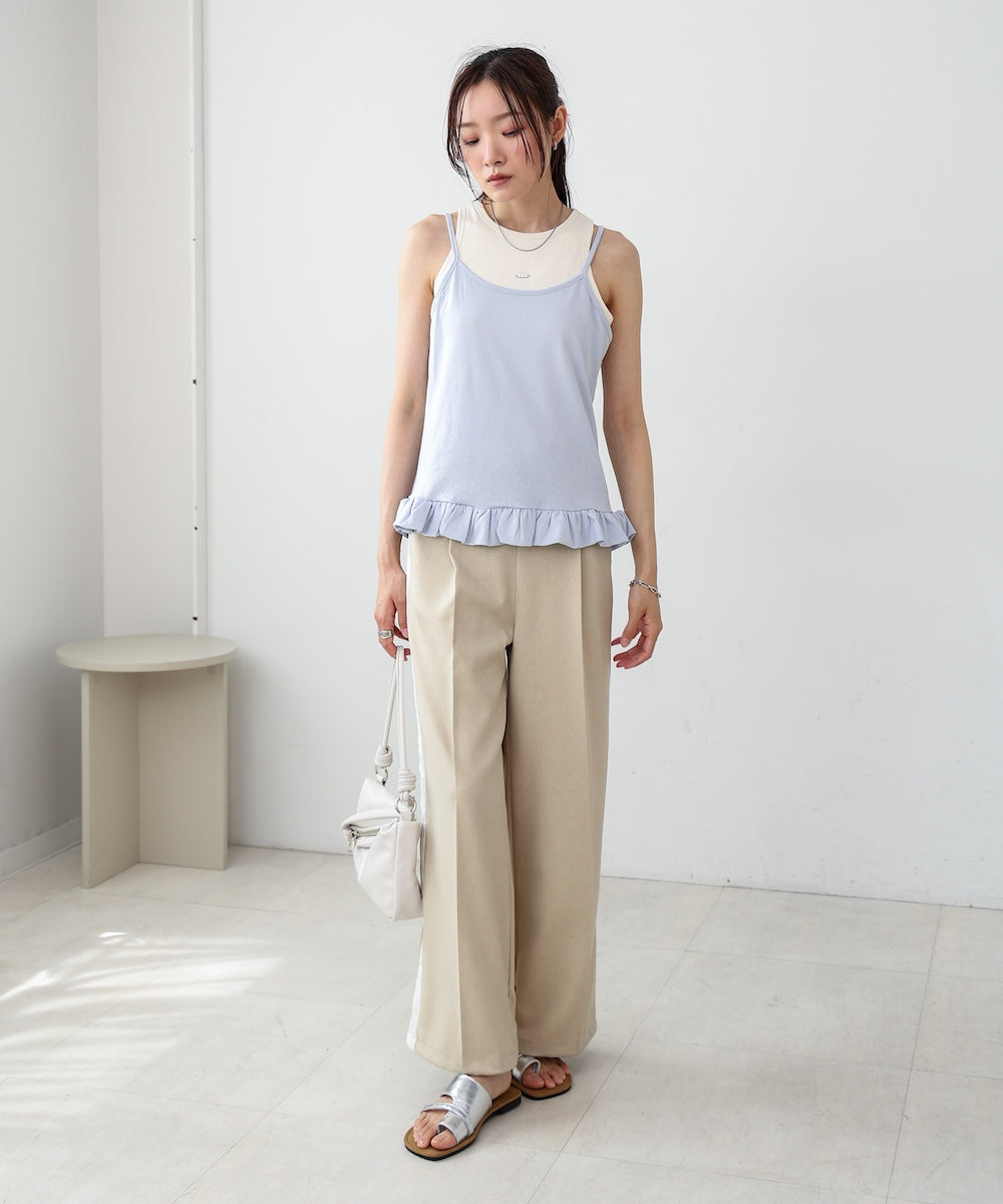 ペプラムバルーンヘムキャミセットTシャツ