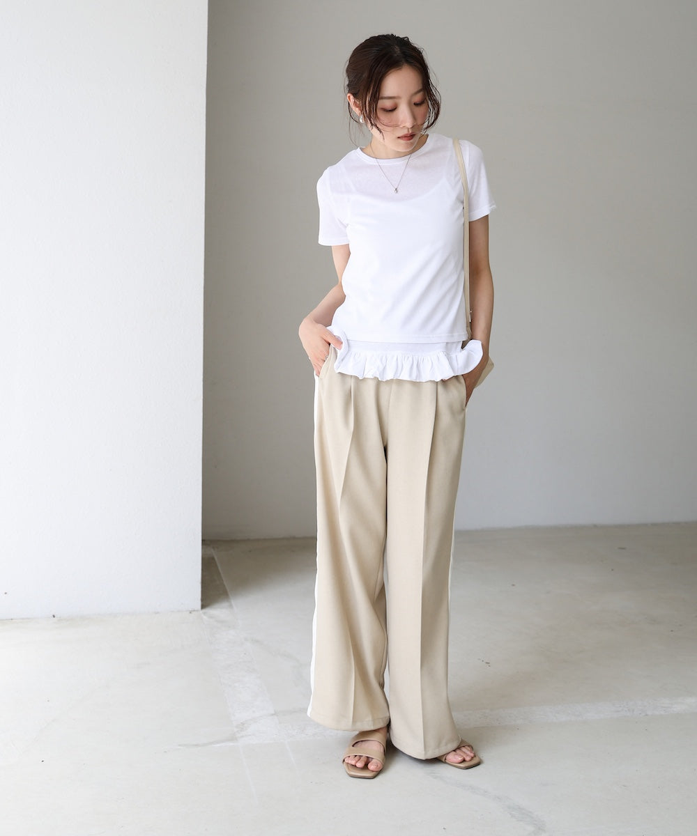 ペプラムバルーンヘムキャミセットTシャツ