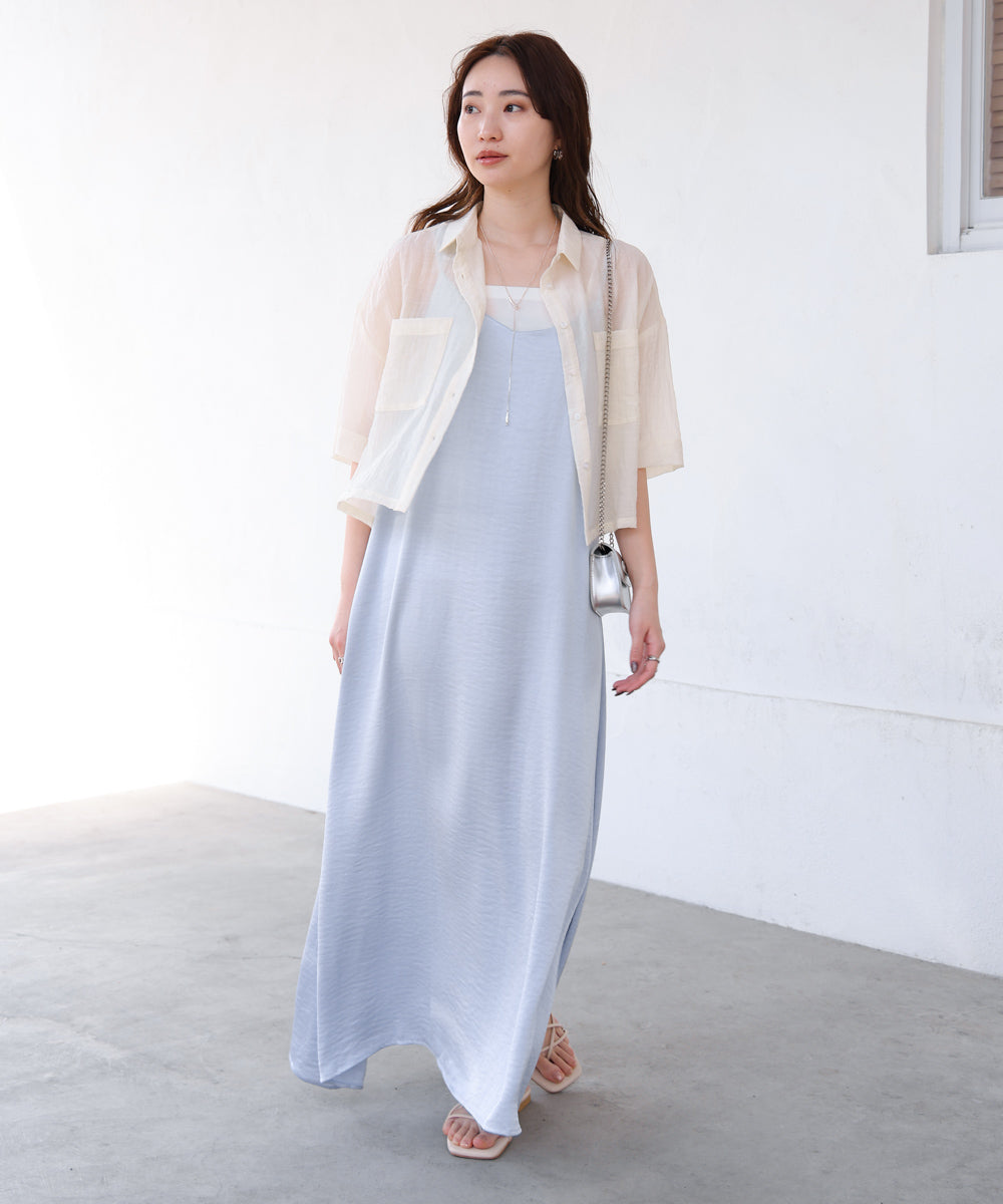 リボンサテンキャミワンピース