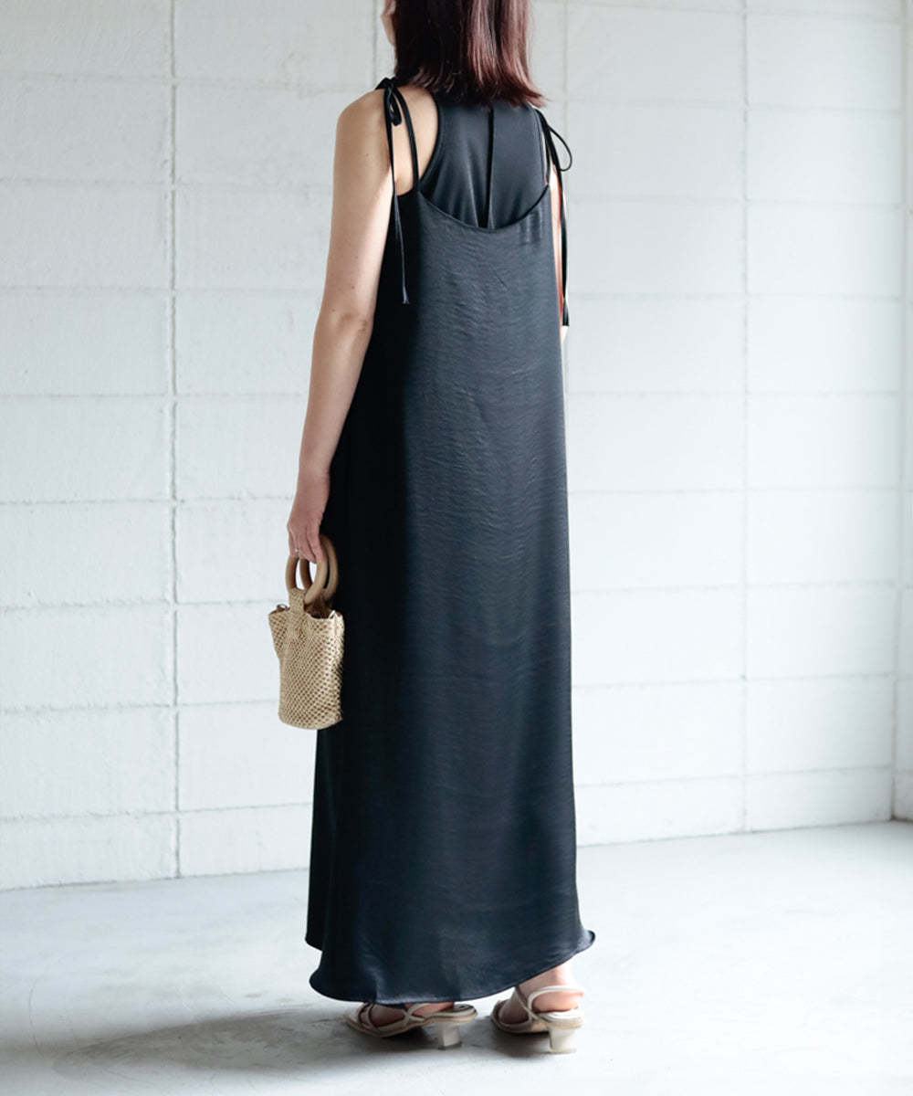 リボンサテンキャミワンピース