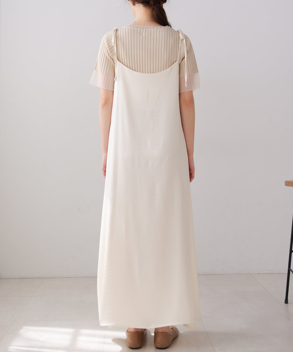 リボンサテンキャミワンピース