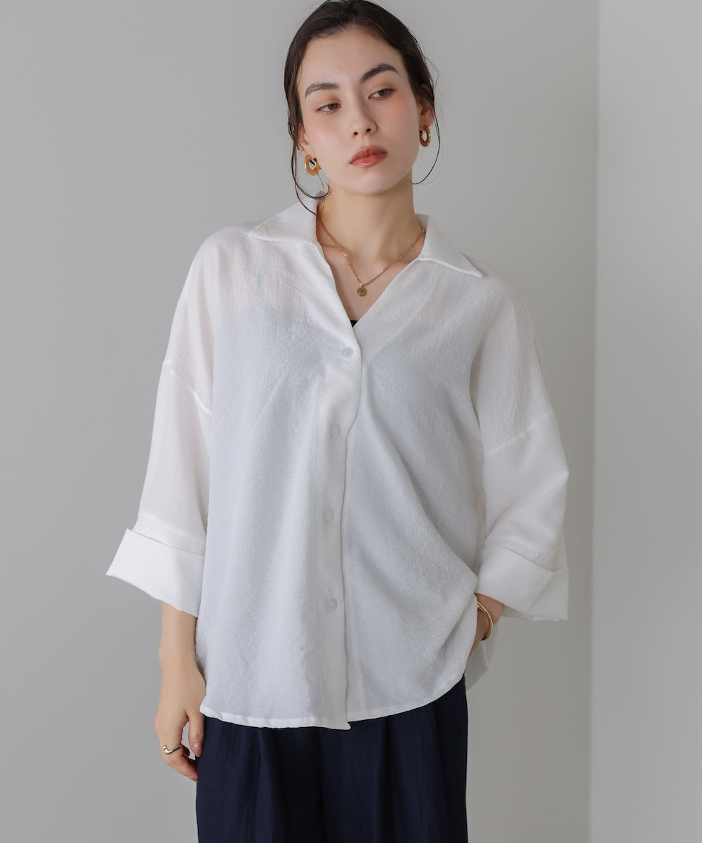 スキッパーシャツブラウス