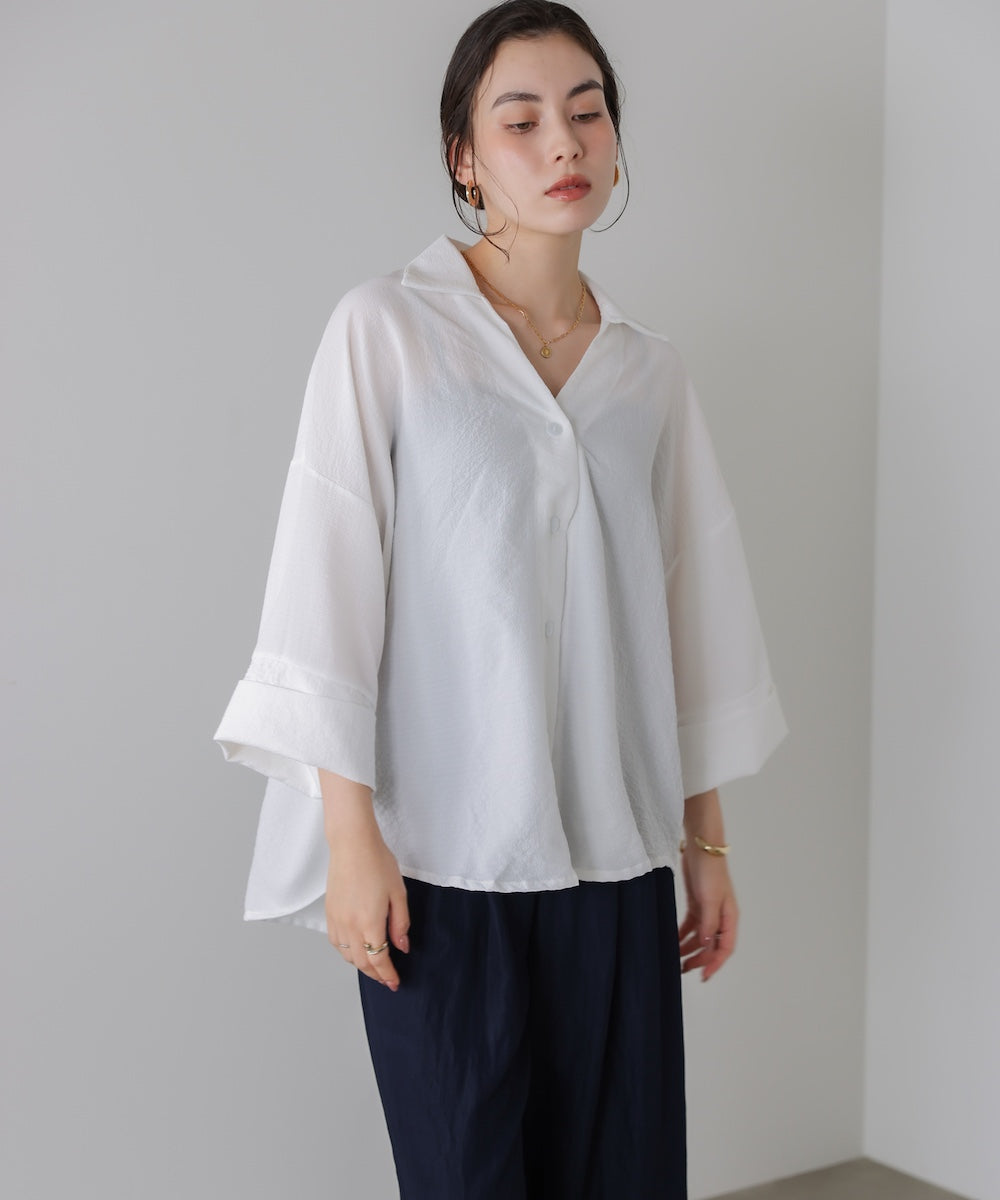 スキッパーシャツブラウス