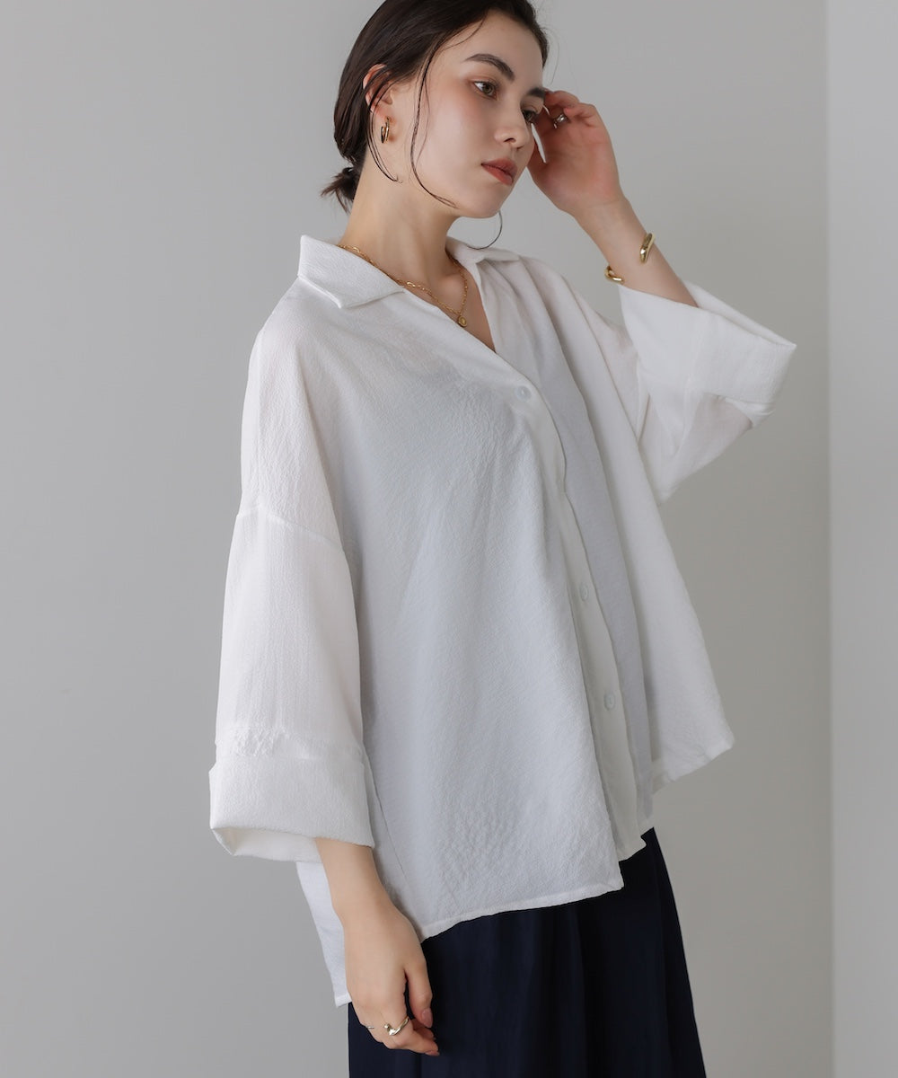 スキッパーシャツブラウス