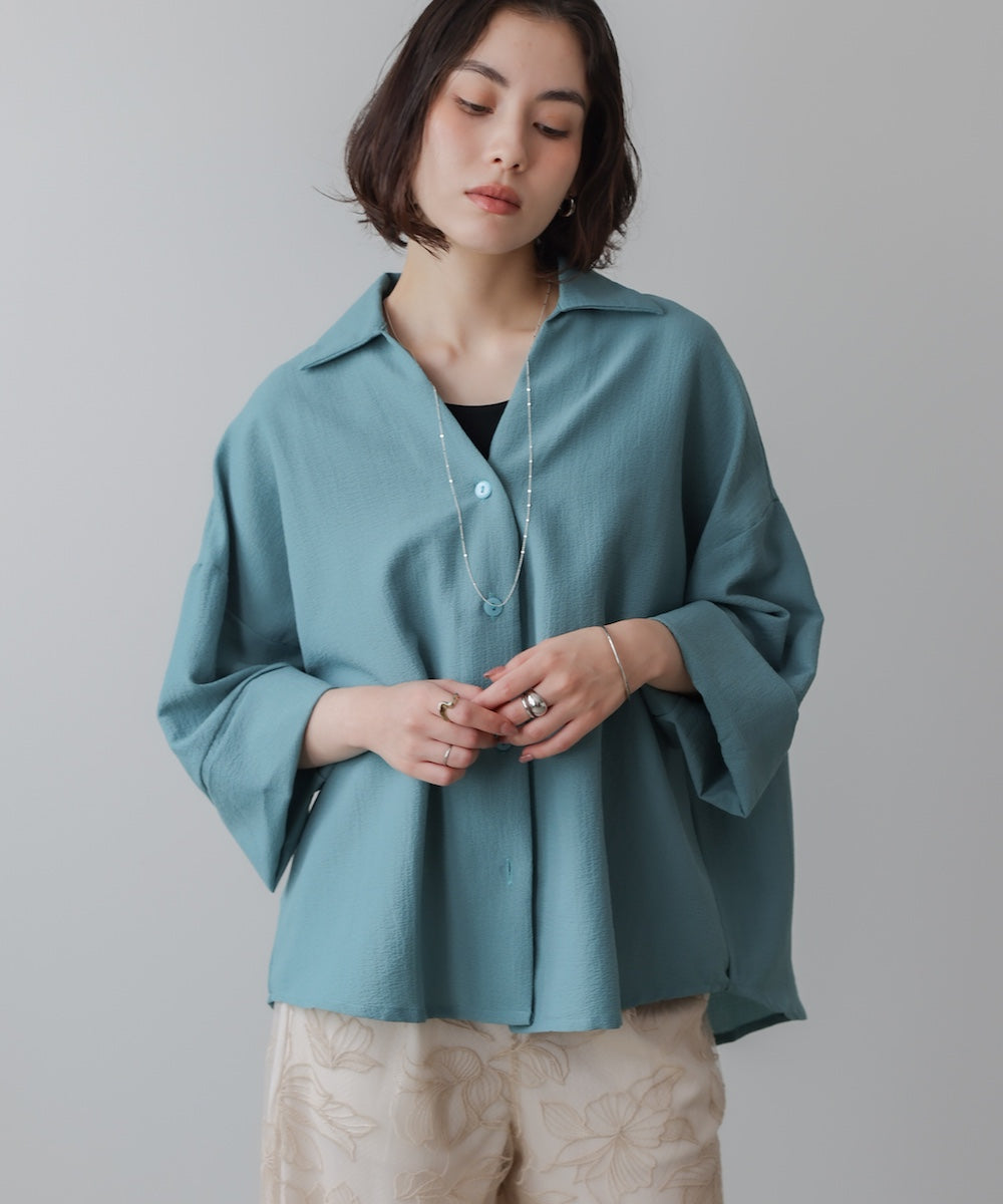 スキッパーシャツブラウス