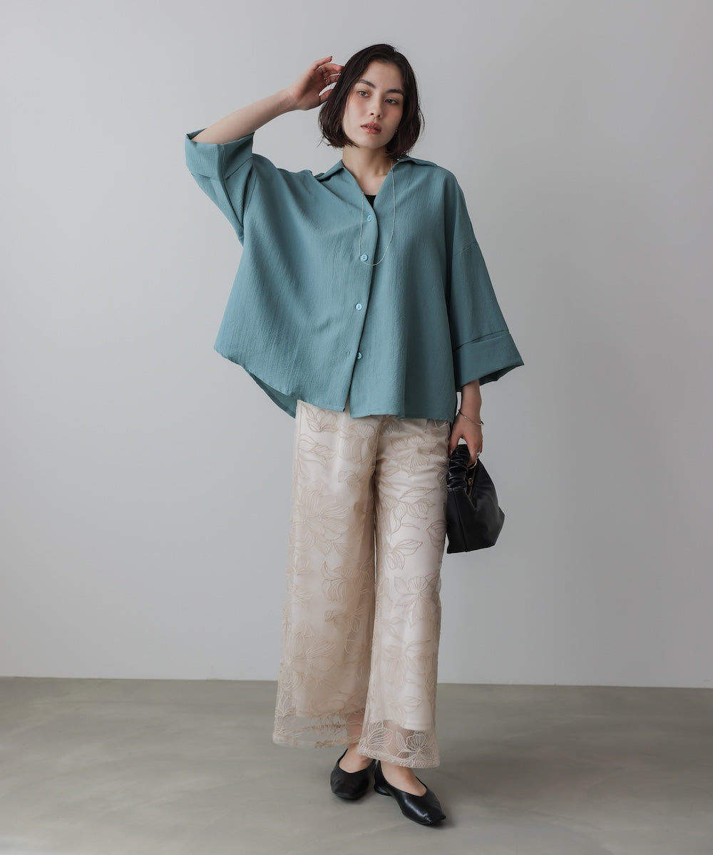 スキッパーシャツブラウス