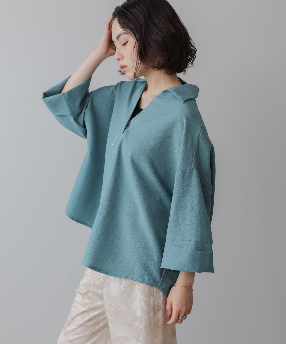 スキッパーシャツブラウス