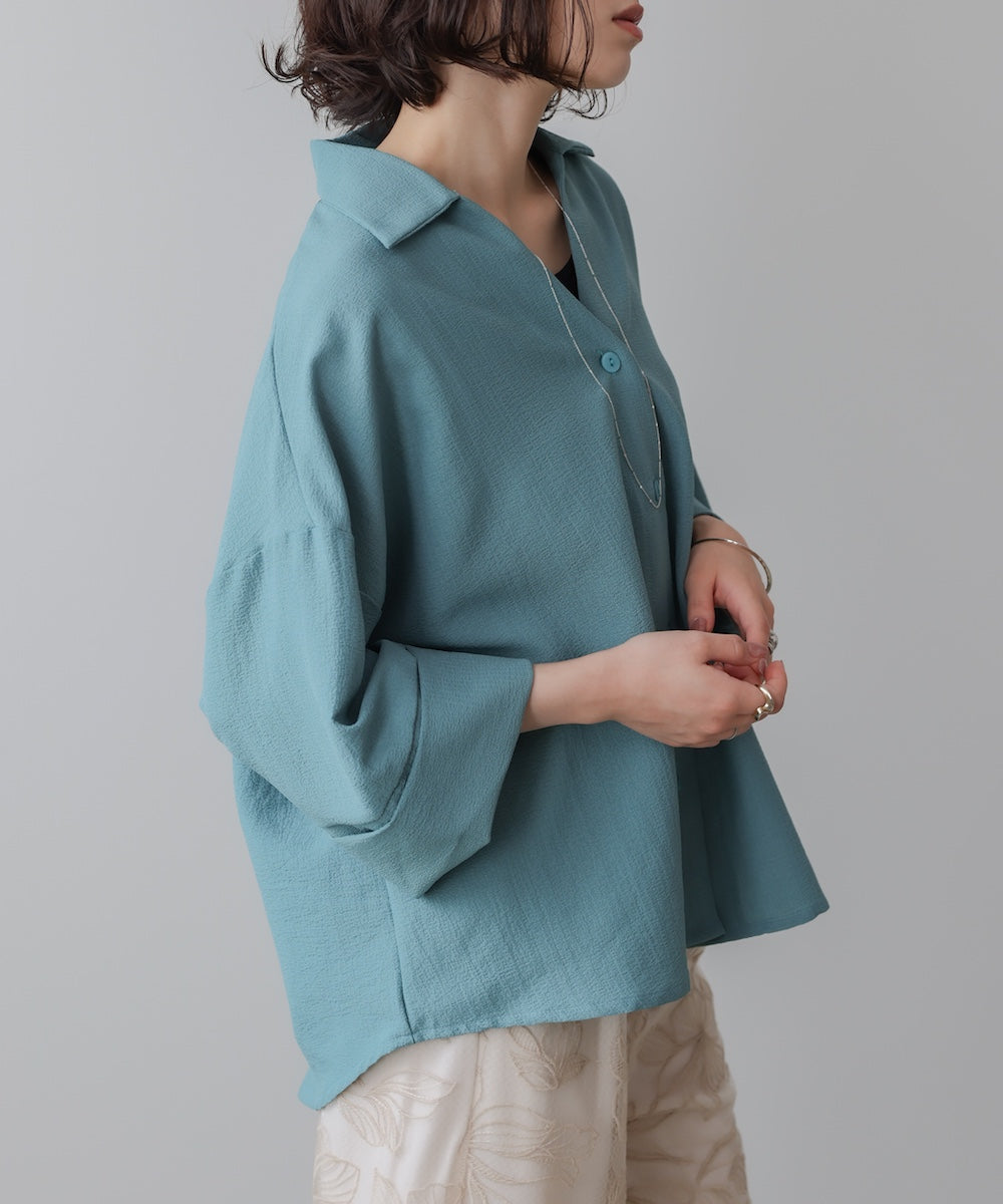 スキッパーシャツブラウス