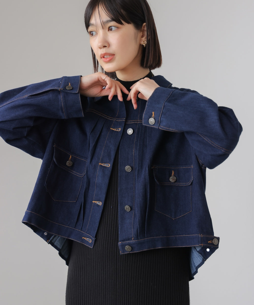 バックタックデニムジャケット