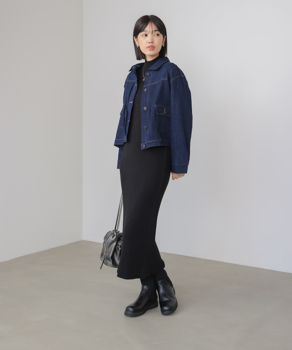 バックタックデニムジャケット