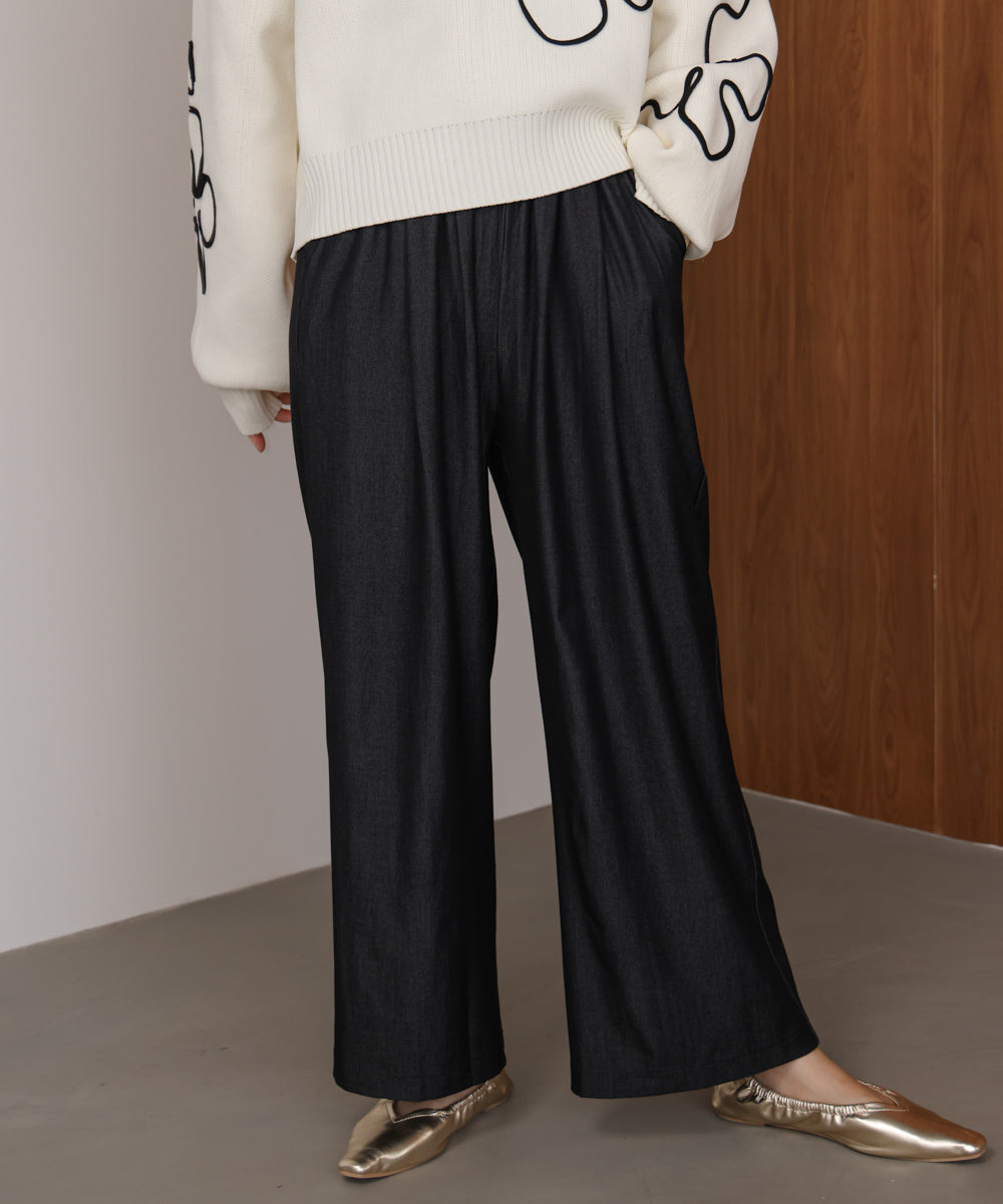 デニムライクワイドパンツ