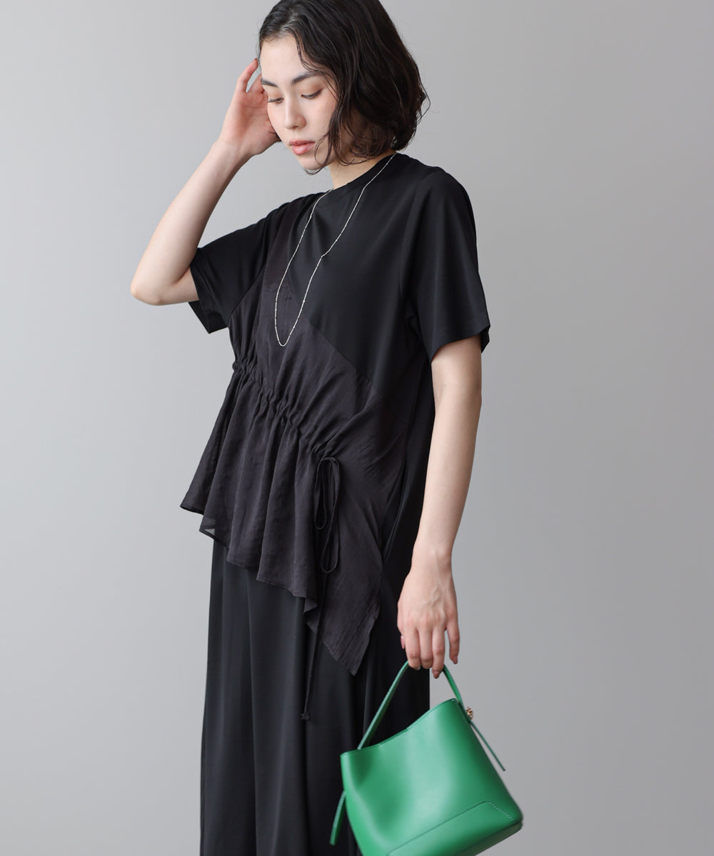 ショルダー切替カットワンピース