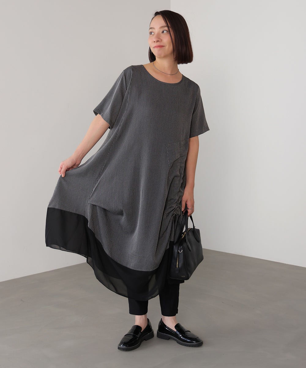 レイヤードストライプチュニック