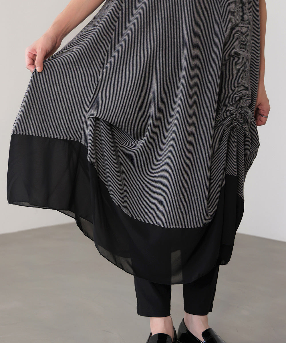 レイヤードストライプチュニック