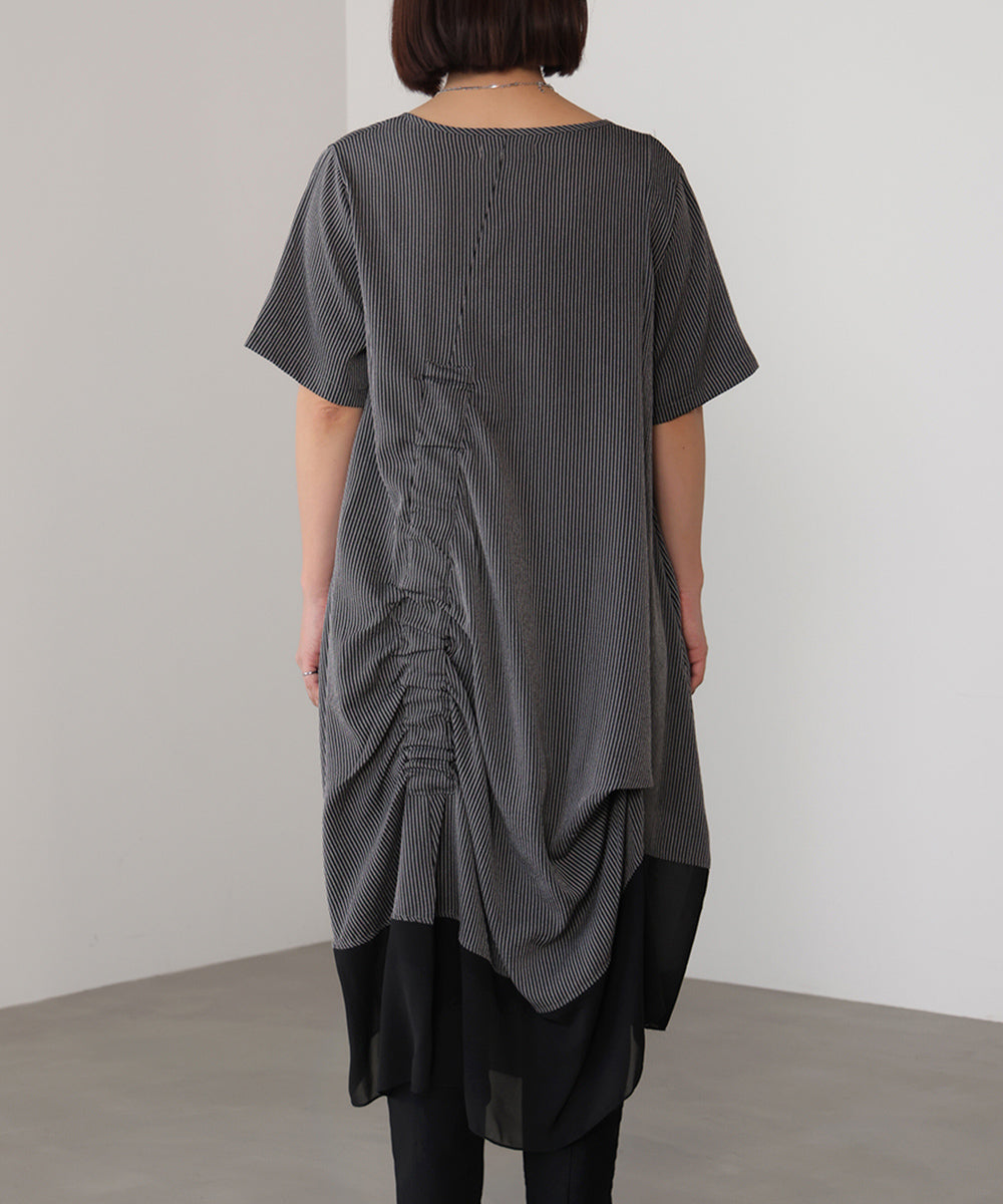 レイヤードストライプチュニック
