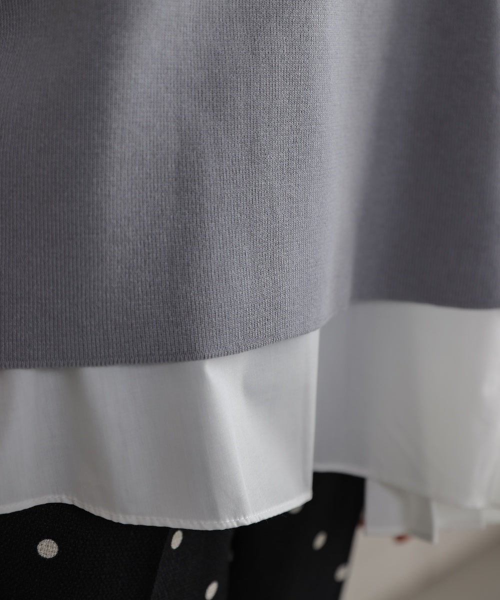 プリーツブラウスニットベストセット