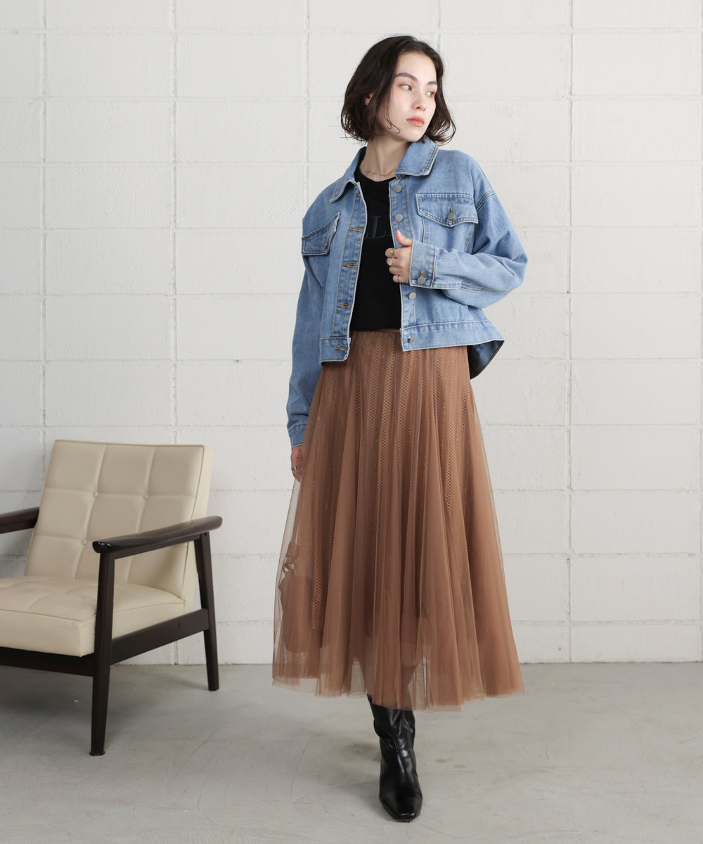 ラインチュールギャザースカート