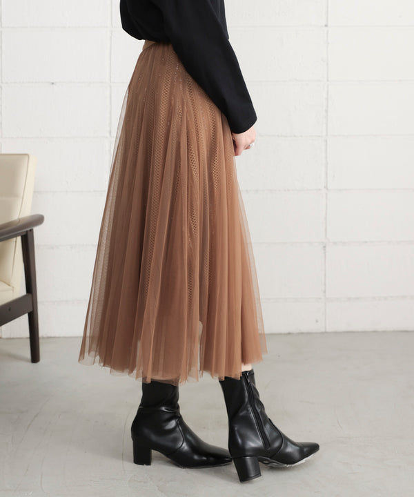 ラインチュールギャザースカート
