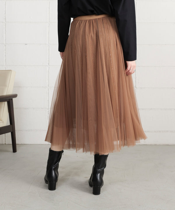 ラインチュールギャザースカート