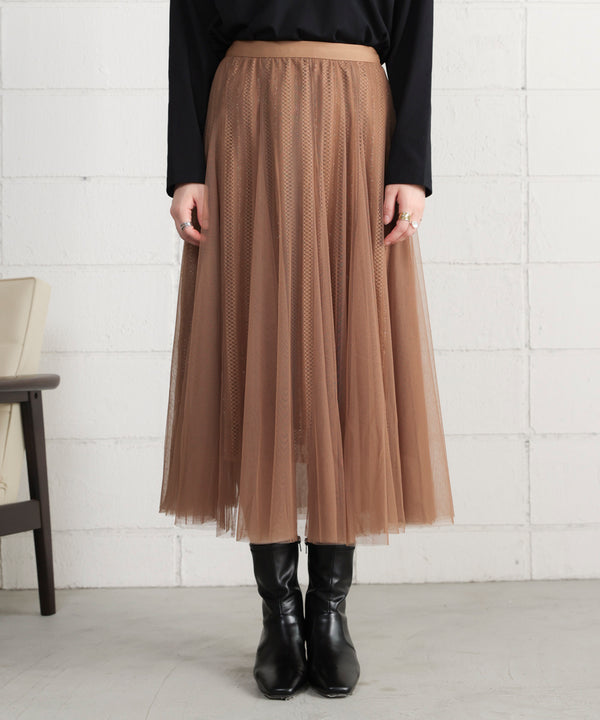 ラインチュールギャザースカート