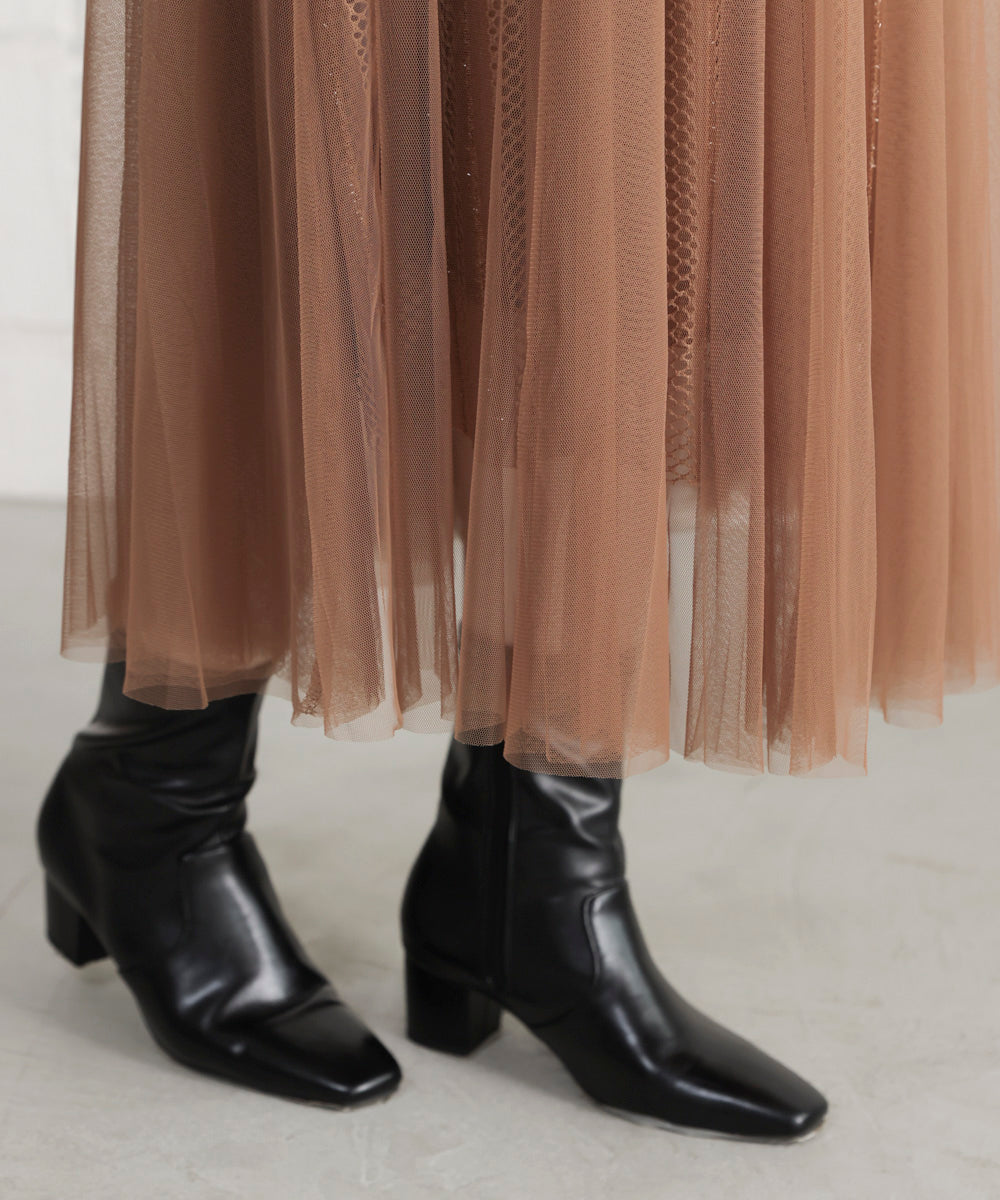 ラインチュールギャザースカート