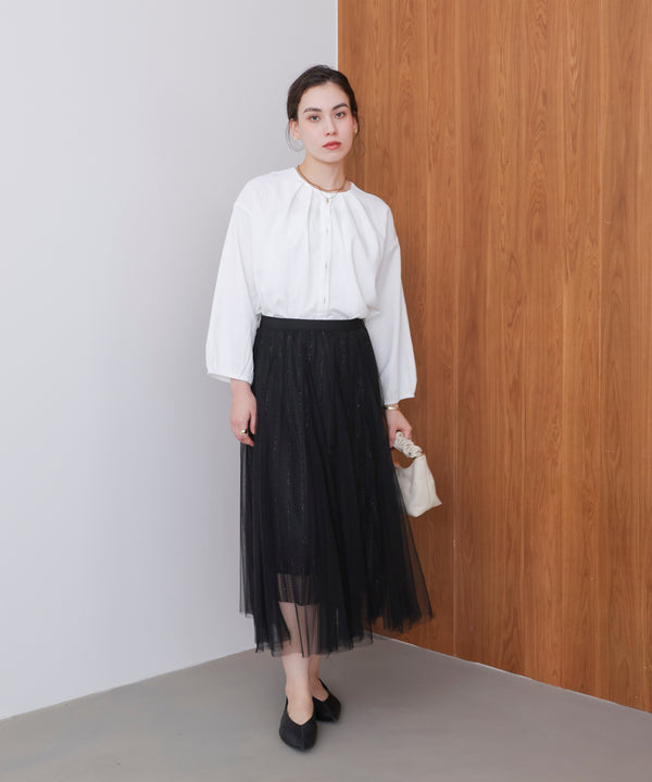 ラインチュールギャザースカート