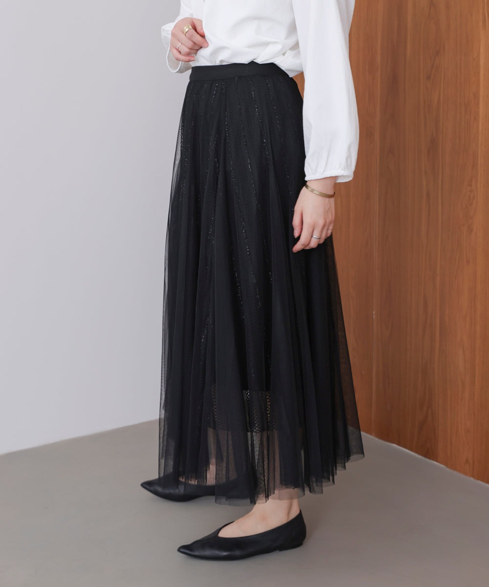 ラインチュールギャザースカート