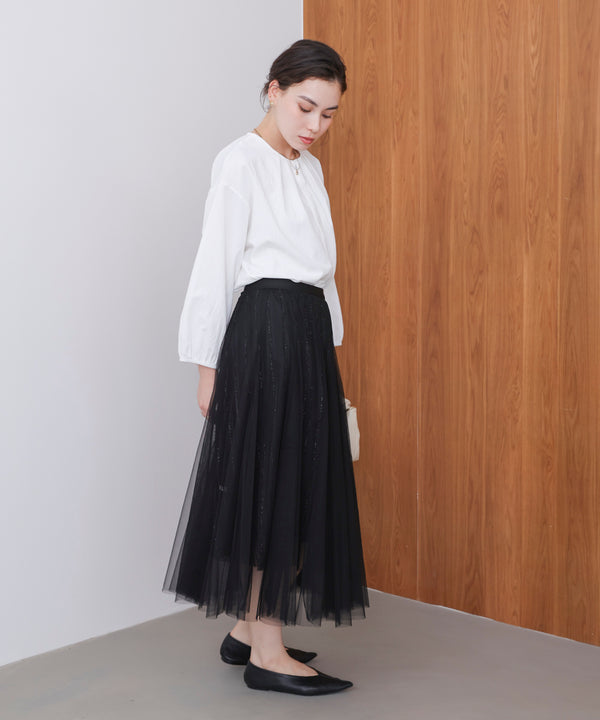 ラインチュールギャザースカート