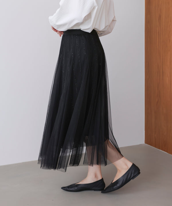 ラインチュールギャザースカート