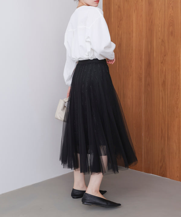 ラインチュールギャザースカート