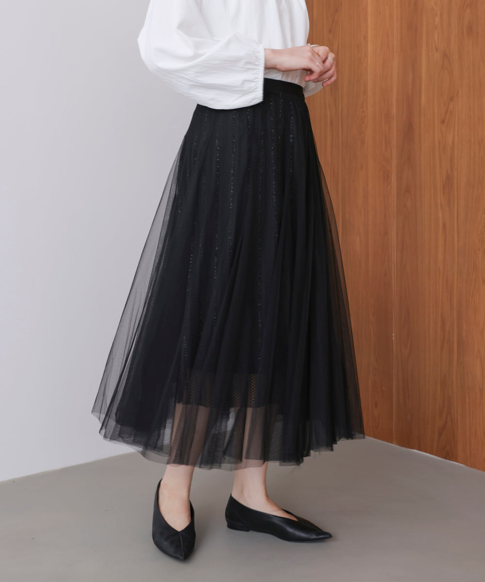 ラインチュールギャザースカート