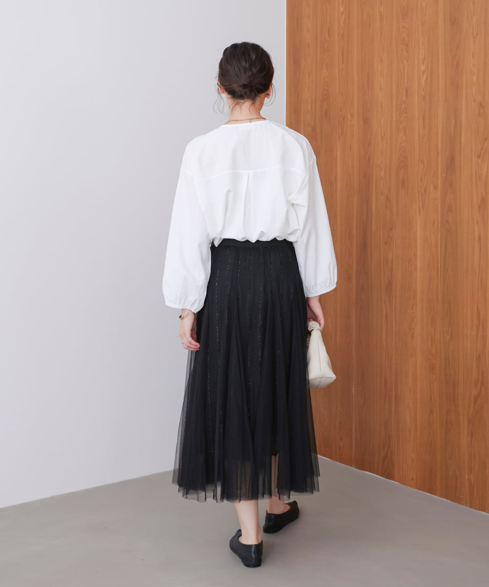 ラインチュールギャザースカート