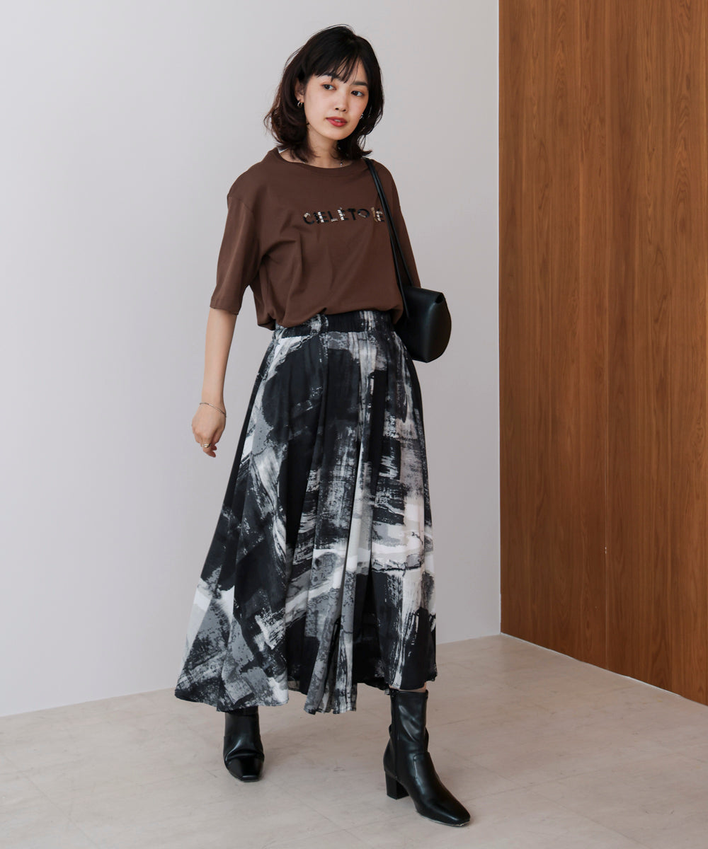 モノトーン柄パンツ