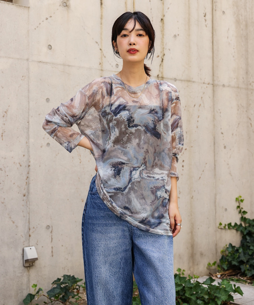 【WEB限定】ニュアンス柄シアーインナー