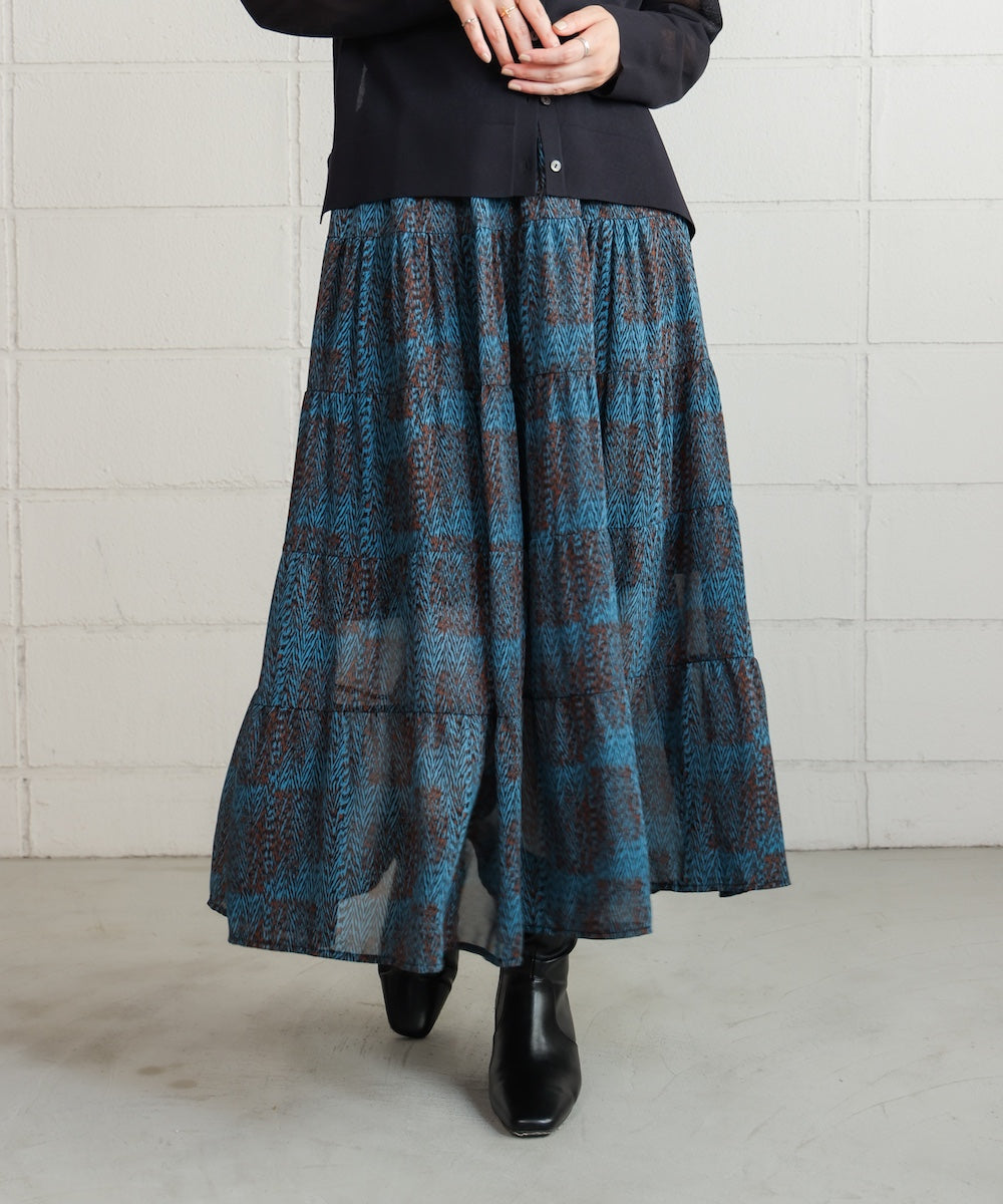 柄ティアードスカート