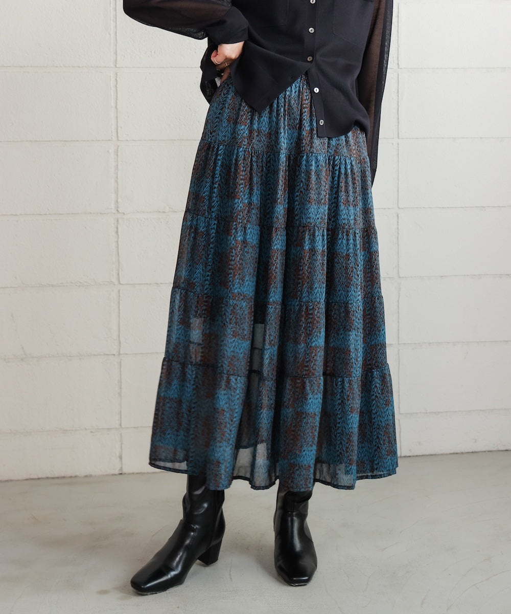 柄ティアードスカート