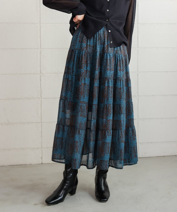 柄ティアードスカート